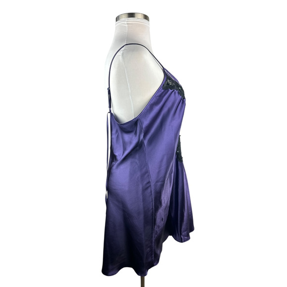 Cacique Satin Sleep Slip Dress Lingerie Chemise Purple Nighty Plus Size 18/20 - Picture 6 of 16